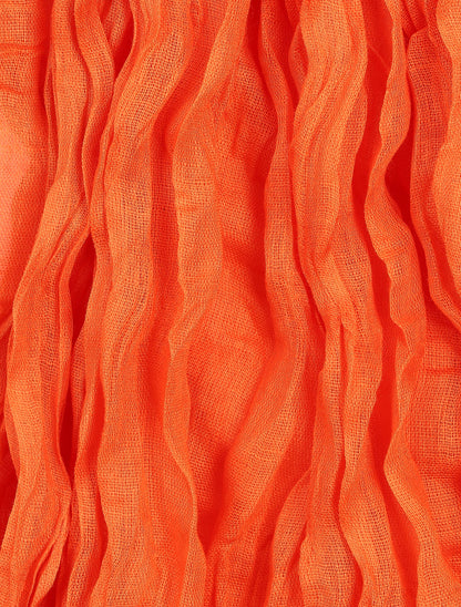 Foulard en coton effet froissé - Orange - 3