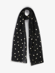 Foulard à motif éventails irisés - Noir - 4