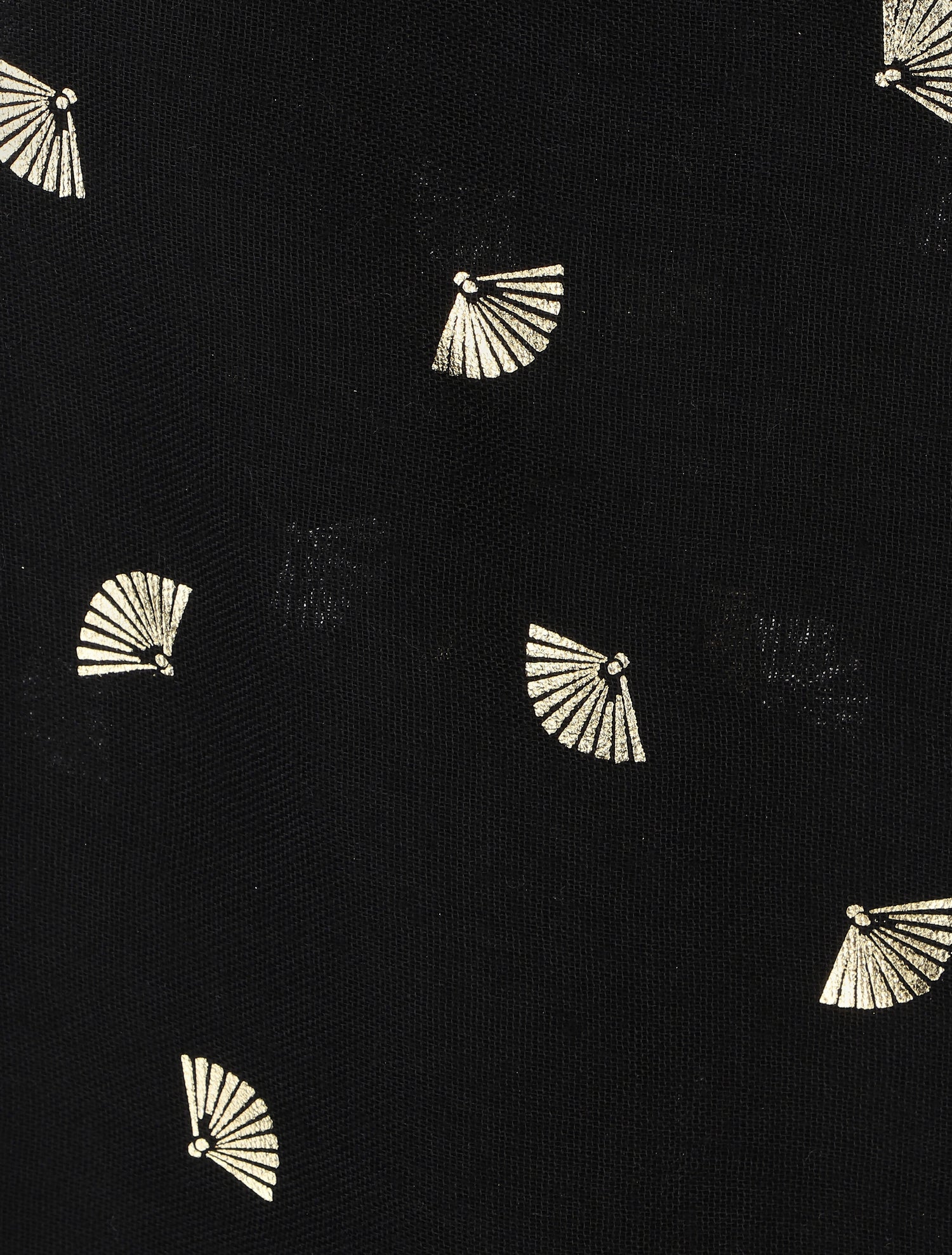 Foulard à motif éventails irisés - Noir - 3