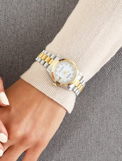 Montre métallique à strass - Or/argent - 1