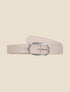 Ceinture en simili à boucle ovale - Beige - 1