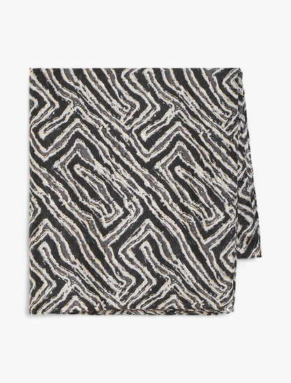 Foulard imprimé abstrait - Gris foncé - 2