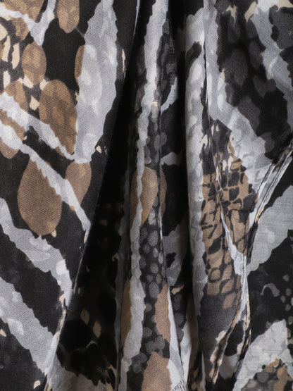 Foulard à imprimé abstrait - Noir - 3