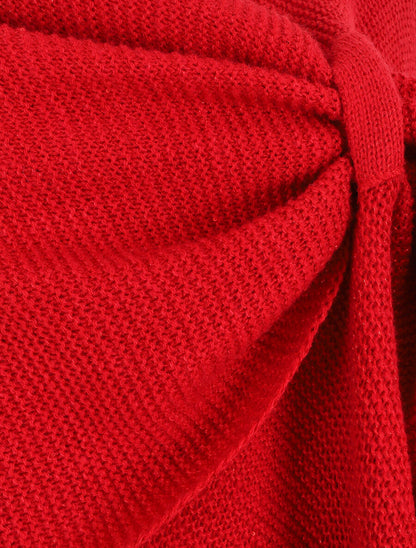 Châle en maille à paillettes - Rouge - 4