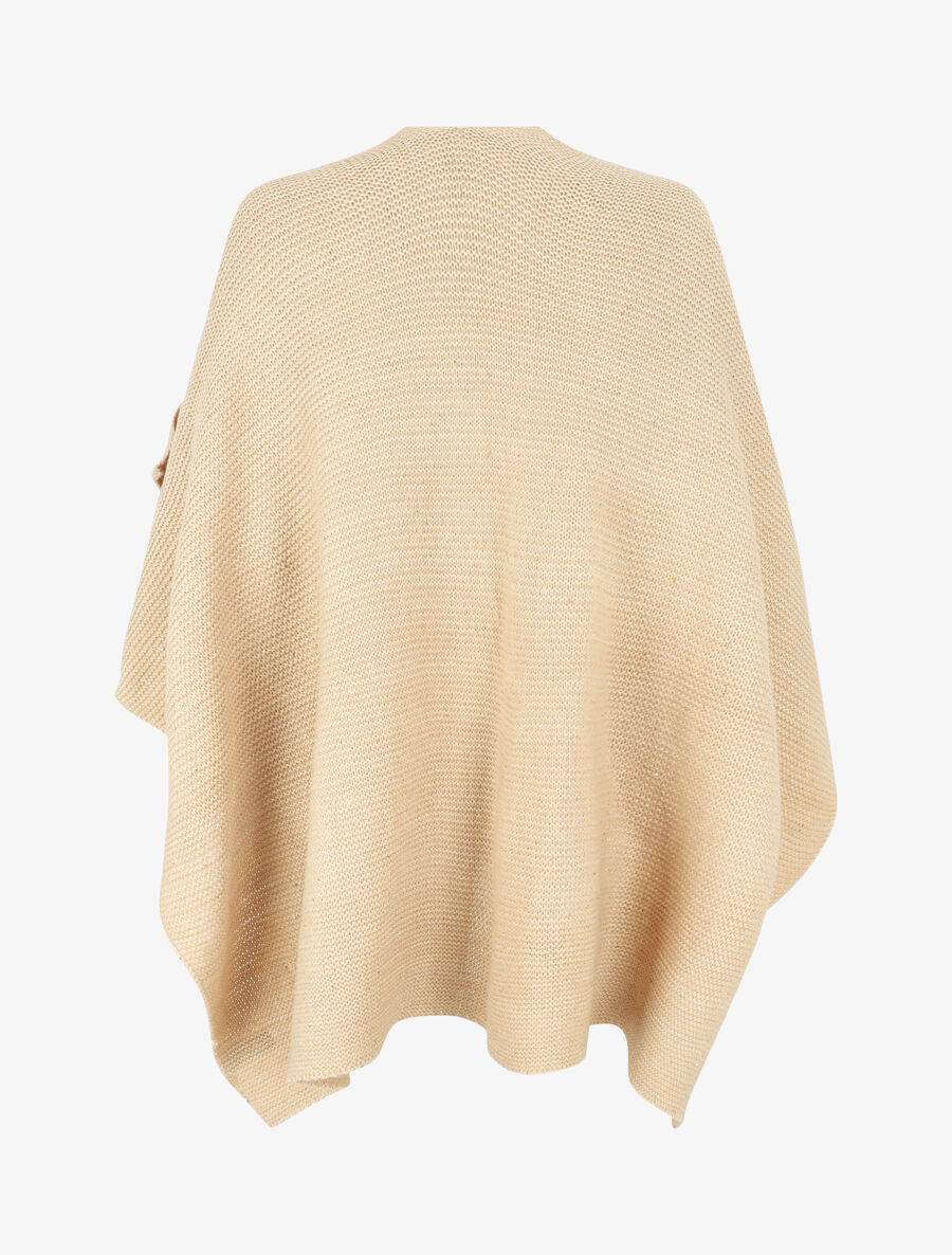 Châle en maille à paillettes - Sable - 3