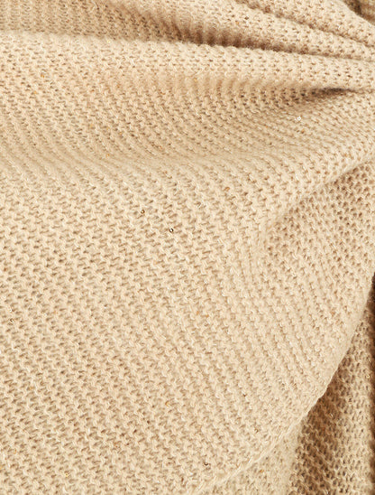 Châle en maille à paillettes - Sable - 4