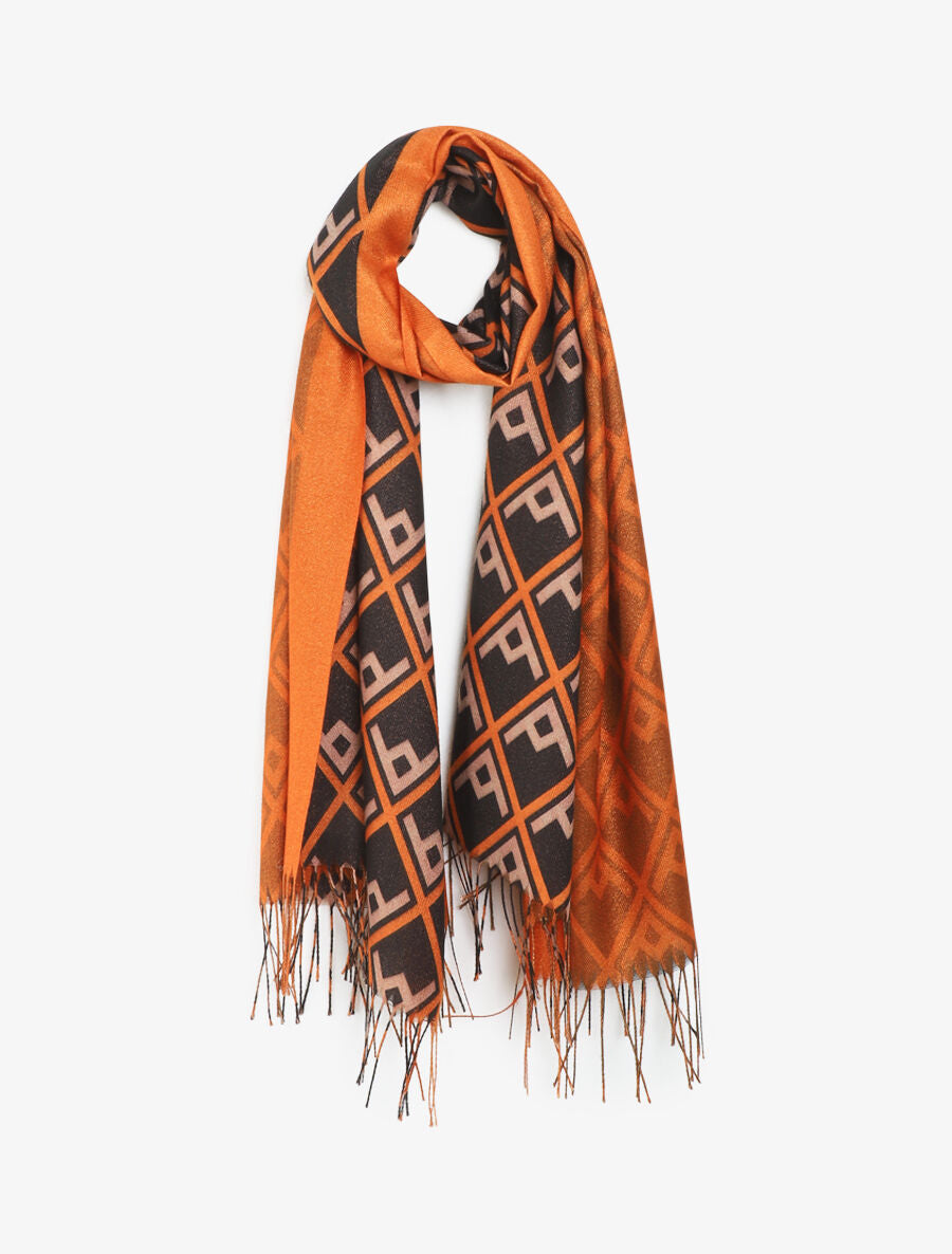 Echarpe irisée motifs géométriques - Orange - 4