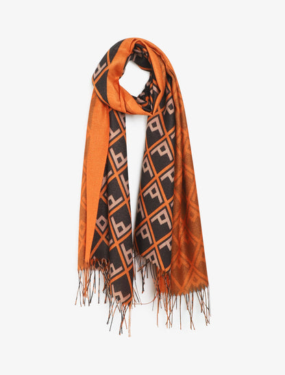 Echarpe irisée motifs géométriques - Orange - 4