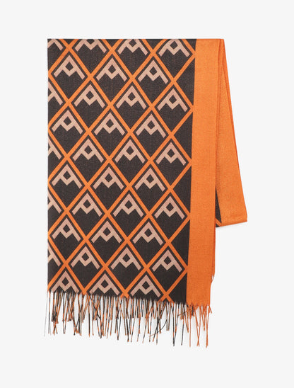 Echarpe irisée motifs géométriques - Orange - 2