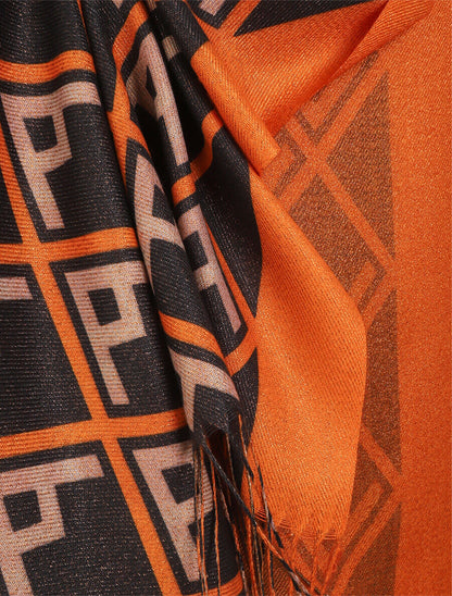 Echarpe irisée motifs géométriques - Orange - 3