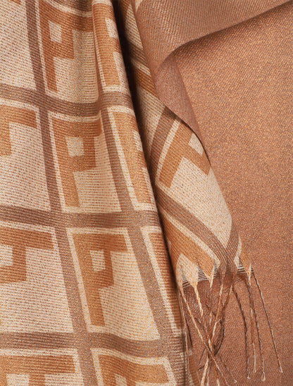 Echarpe irisée motifs géométriques - Beige - 3