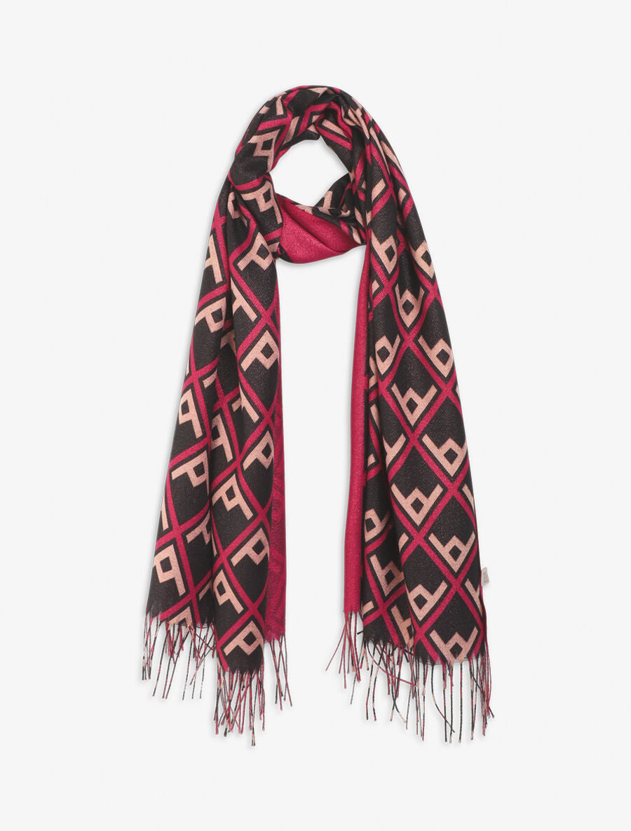 Echarpe irisée motifs géométriques - Fuchsia - 1