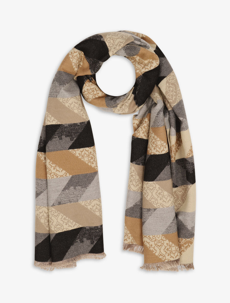 Echarpe imprimé mosaïque - Taupe - 1