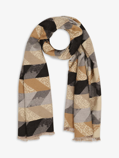 Echarpe imprimé mosaïque - Taupe - 1