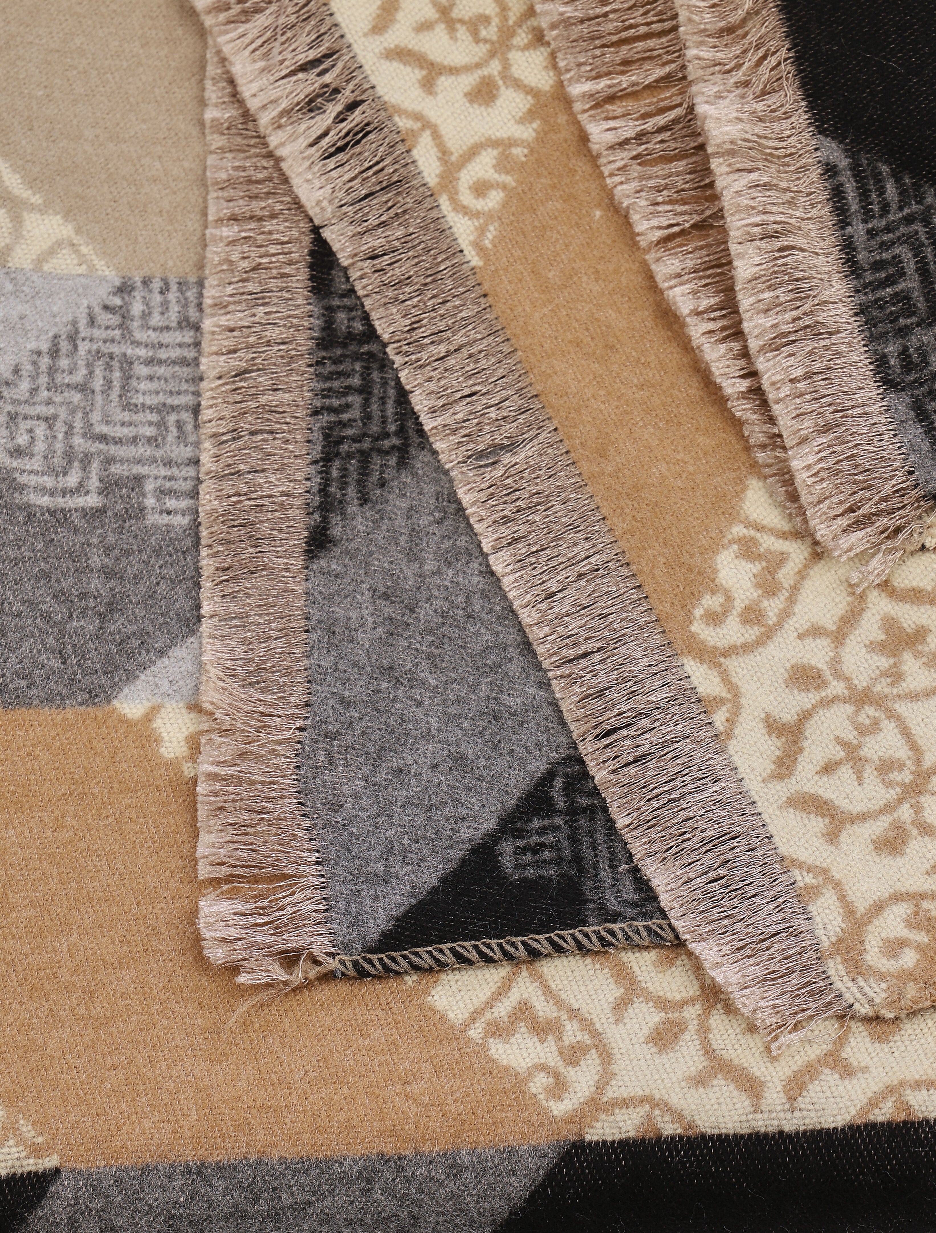 Echarpe imprimé mosaïque - Taupe - 3