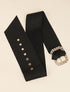 Ceinture large en suédine à boucle style chaîne - Noir - 2
