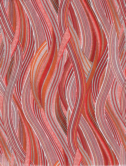Foulard à imprimé lignes courbées style vagues - Rouge - 2
