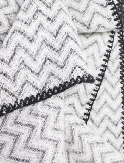 Echarpe imprimé zigzag - Blanc - 3