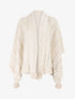 Châle en fourrure synthétique à pompons - Beige - 4