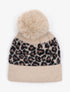 Bonnet à pompon imprimé léopard - Beige - 3