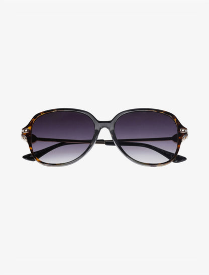Lunettes de soleil oversize à strass - Brun - 2