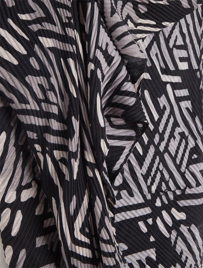 Foulard imprimé graphique bicolore - Noir - 3