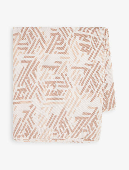 Foulard imprimé graphique bicolore - Écru - 2