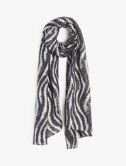 Foulard à imprimé vagues fondus irisées - Noir - 4