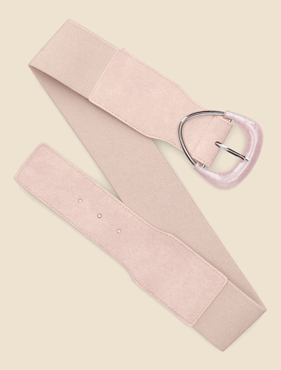 Ceinture à boucle nacrée - Rose poudré - 3