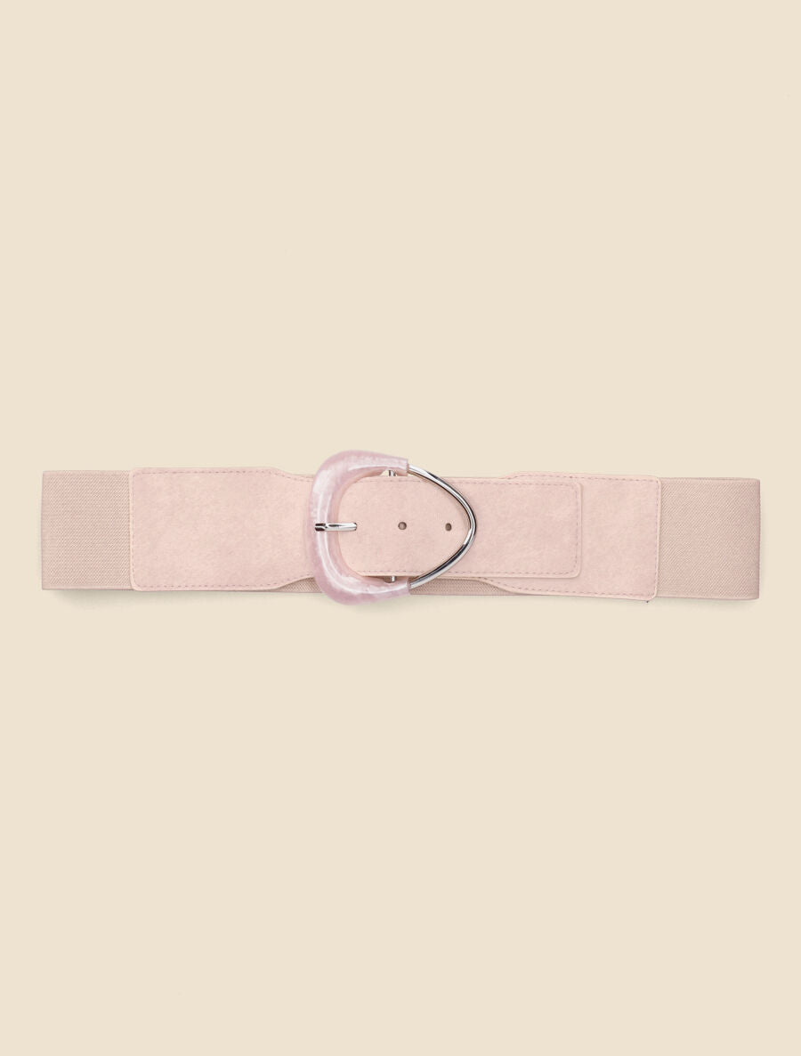 Ceinture à boucle nacrée - Rose poudré - 2