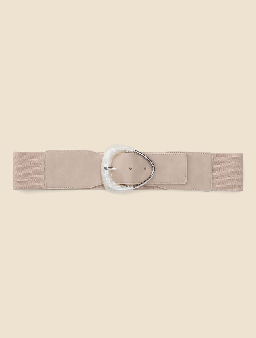 Ceinture à boucle nacrée - Beige - 2