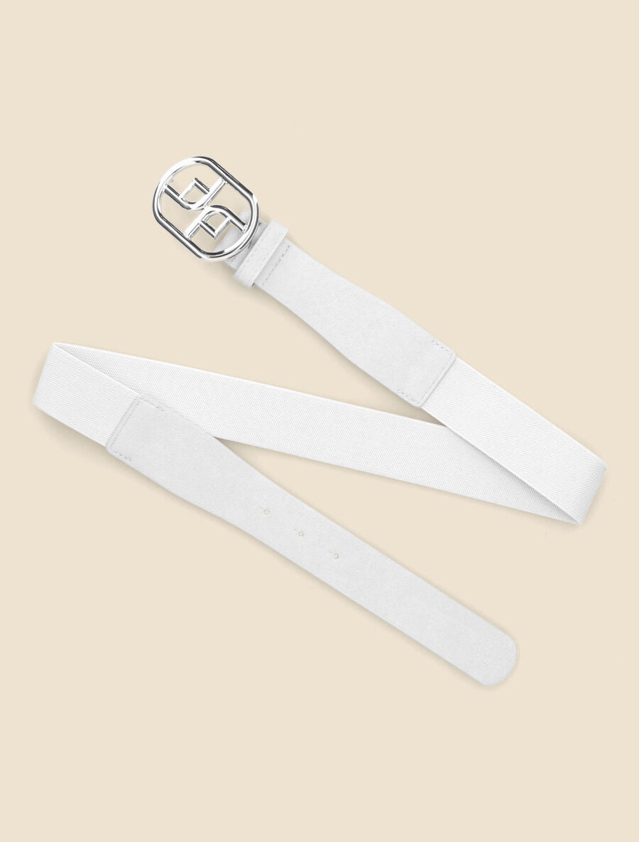 Ceinture élastiquée à boucle fantaisie - Blanc - 3