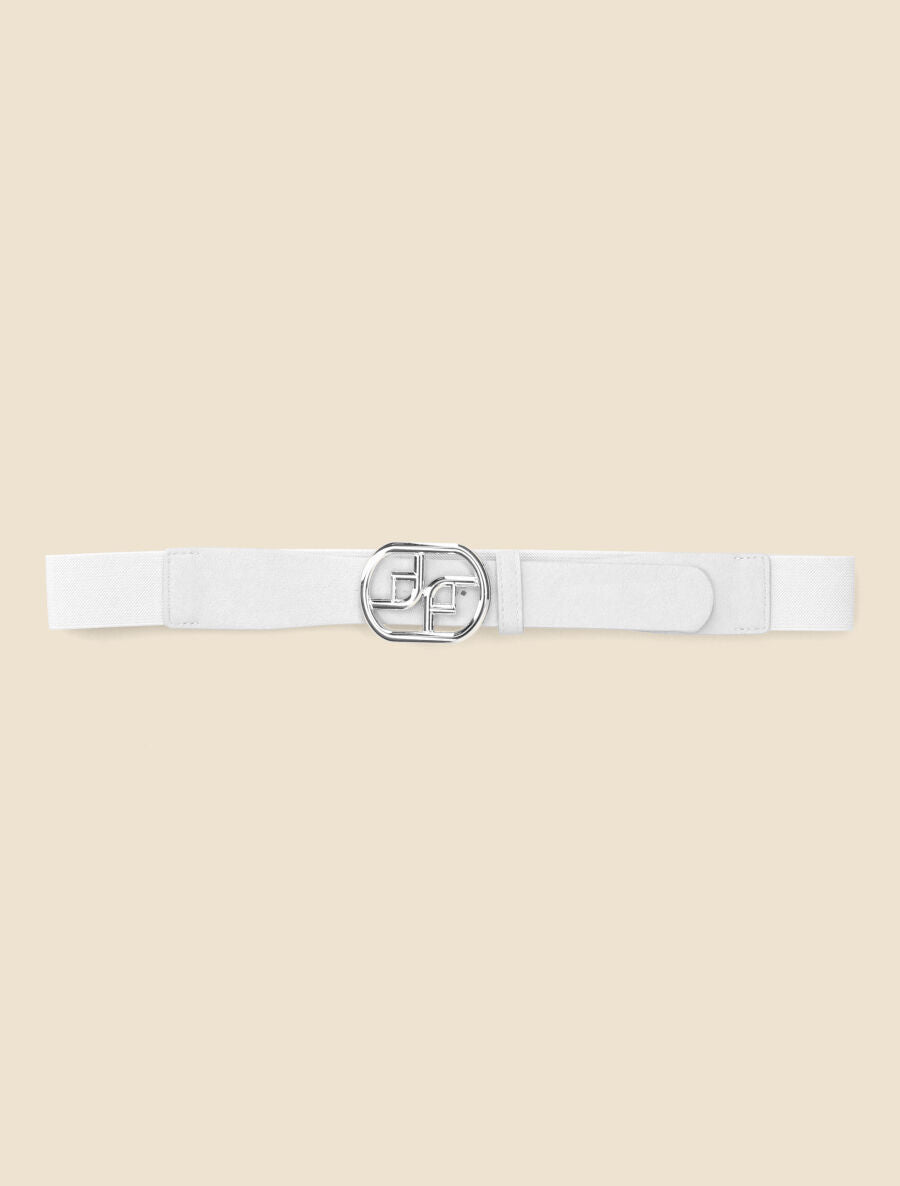 Ceinture élastiquée à boucle fantaisie - Blanc - 2