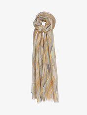 Foulard à imprimé lignes courbées style vagues - Jaune - 1