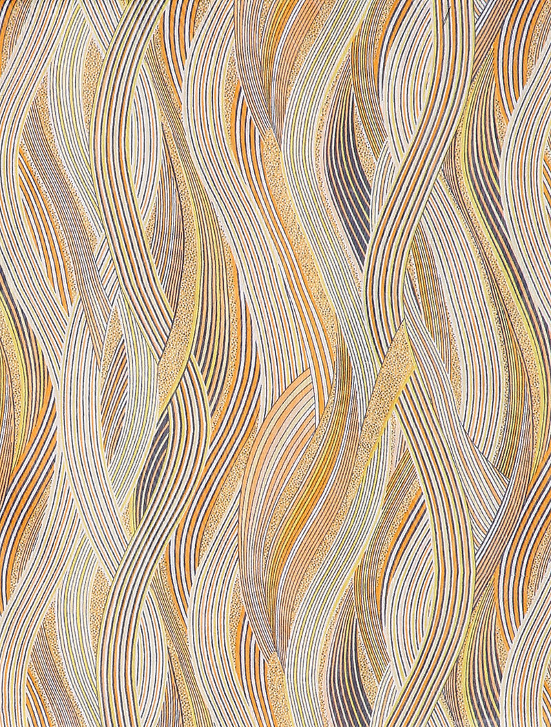 Foulard à imprimé lignes courbées style vagues - Jaune - 2