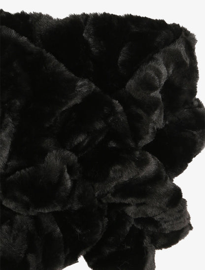 Echarpe torsadée en fausse fourrure - Noir - 3