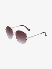 Lunettes ovales oversize - Marron/or - 1