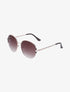 Lunettes ovales oversize - Marron/or - 1
