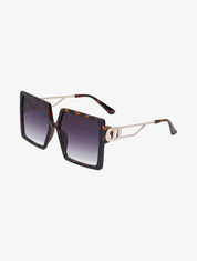 Lunettes de soleil carrées oversize - Léopard - 1