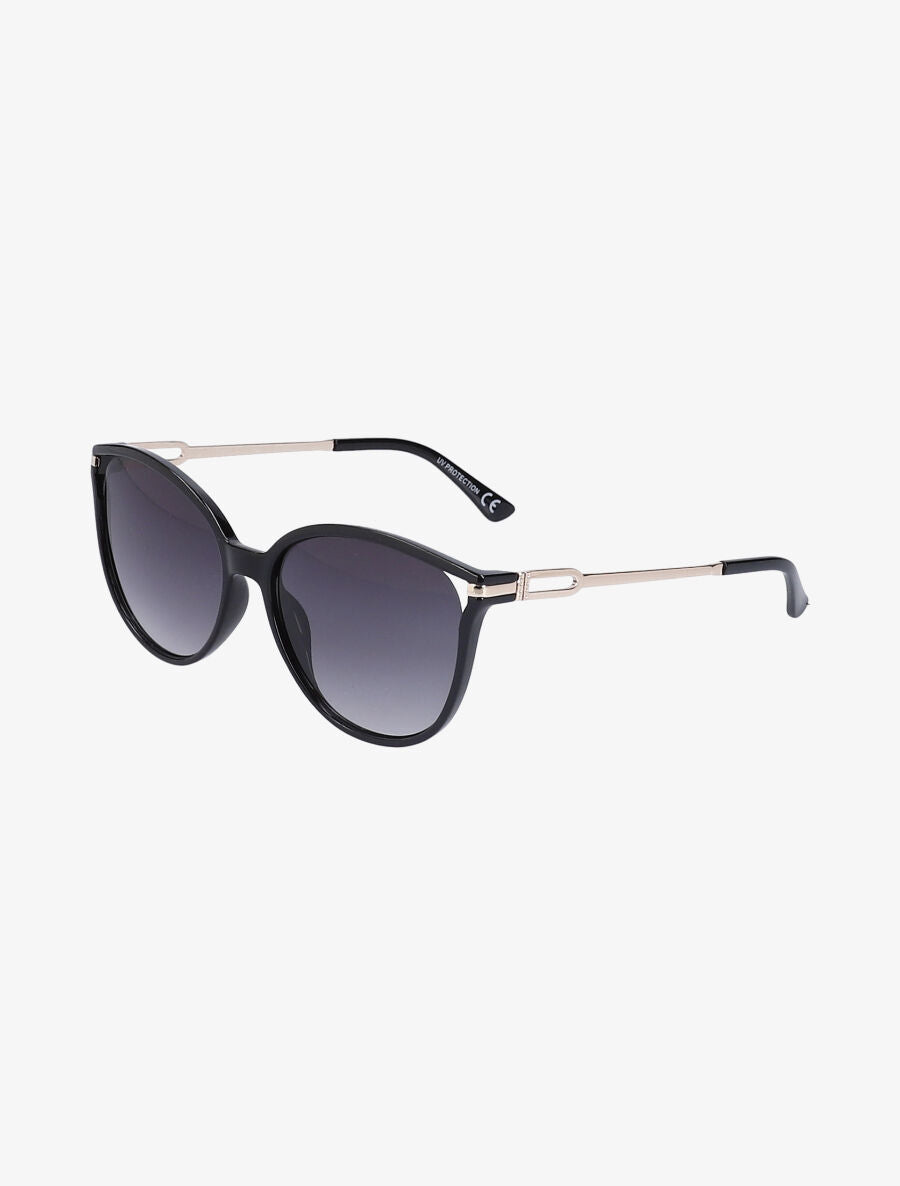 Lunettes cat eye branches métalliques - Noir - 3