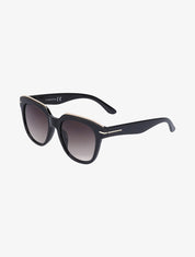 Lunettes ovales à monture détail doré - Noir - 1