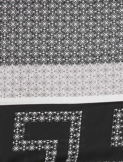 Foulard à imprimé mosaique stylisée - Gris foncé - 2