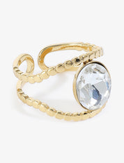Bague double rangs ornée d&