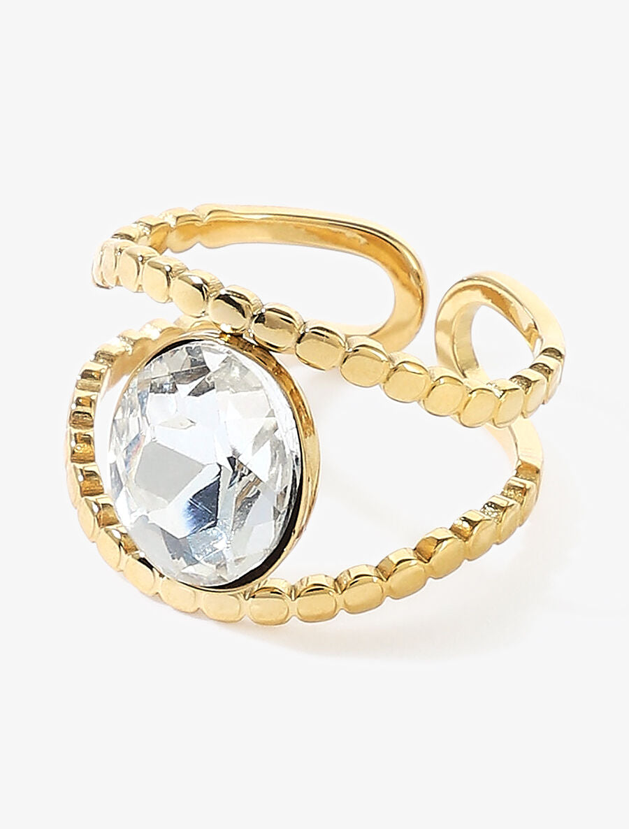 Bague double rangs ornée d&