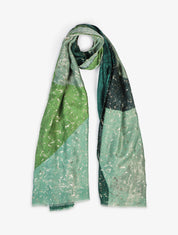 Echarpe à imprimé géométrique à détail irisé - Vert - 4