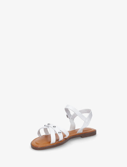 Nu-pieds croisés à clous - Blanc - 3