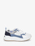 Sneakers à empiècement en tissu et irisés - Marine - 1