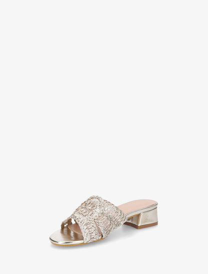 Mules style macramé en simili - Or - 3