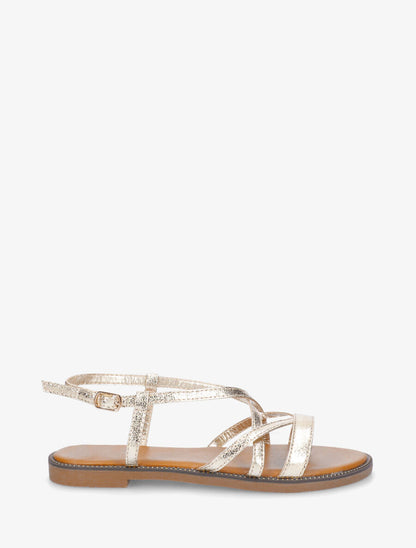 Nu-pieds multibrides en simili nacré - Or - 2