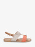 Nu-pieds en suédine et raphia à bijou - Orange - 1